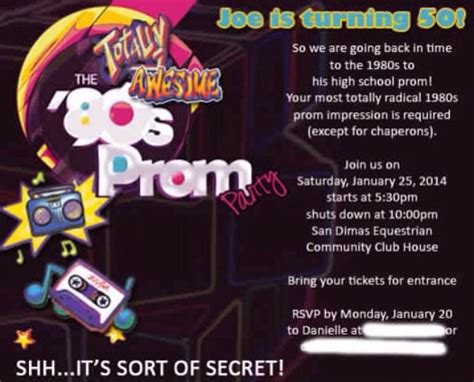 80s prom invite